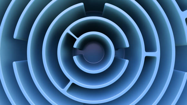 istock A circular maze. View from the top. Full frame 1293896240