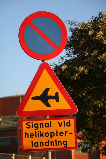 istock Traffic sign No parking flight operations, Sweden 1293927631