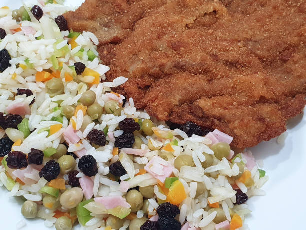 istock Milanese steak with white rice 1293930146