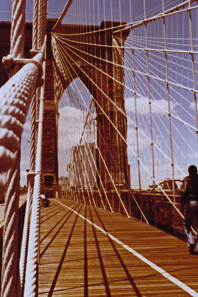 Brooklyn Bridge Cables Color stock photo