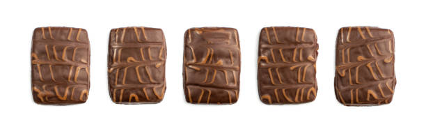 istock Shortbread Biscuit Coated in Milk and Dark Chocolate 1293937240