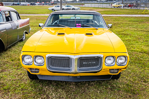 Daytona Beach, FL - November 29, 2020: 1969 Pontiac Firebird at a local car show.