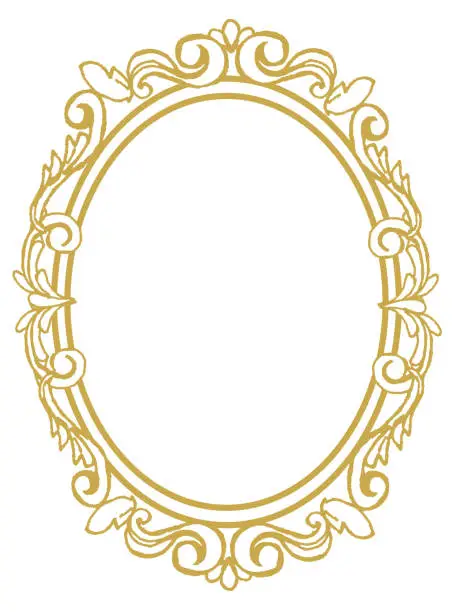 Vector illustration of golden frame with ornaments