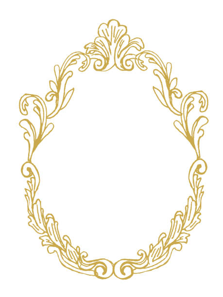 装飾品付きの黄金のフレーム - 白雪姫 鏡点のイラスト素材／クリップアート素材／マンガ素材／アイコン素材