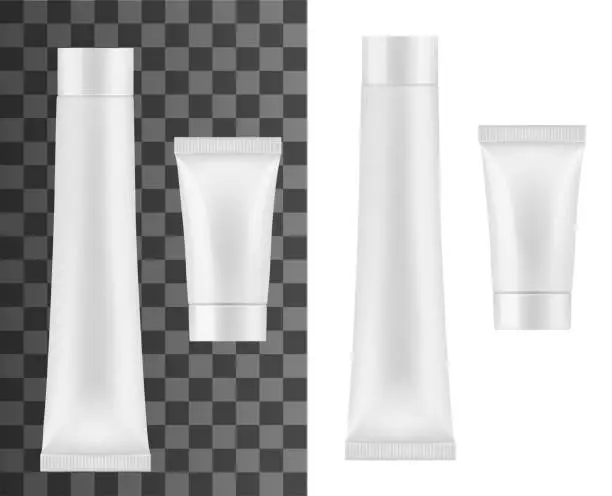 Vector illustration of Tube for cream, cosmetics or toothpaste mockup