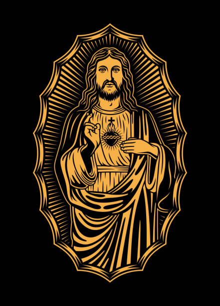 Illustration de vecteur de Christ de Jésus sur le noir - Illustration vectorielle
