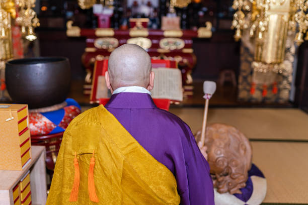 istock Monk praying for the new year 1293962137
