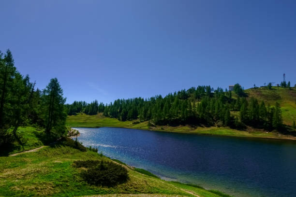 istock blue glitterling water from a lake in the mountains with sky 1293978202