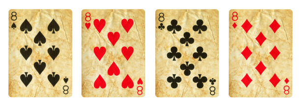 istock Set of Eight playing cards - isolated on white 1293983439