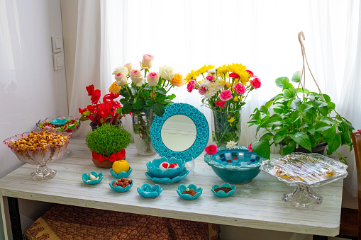 Haft-seen in Nowruz (Persian New Year). Haft-seen or Haft-sin is an arrangement of seven symbolic items whose names start with the letter \
