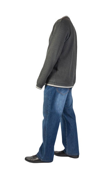 istock blue jeans, sweatshirt and leather shoes isolated on white background. 1293992026
