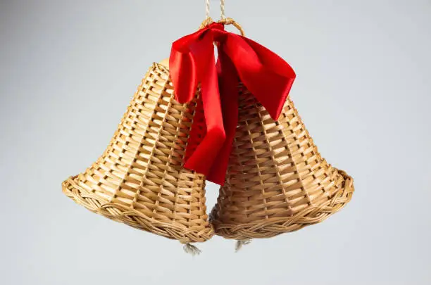 Christmas bells made by the master's hands, wicker with wicker, good job