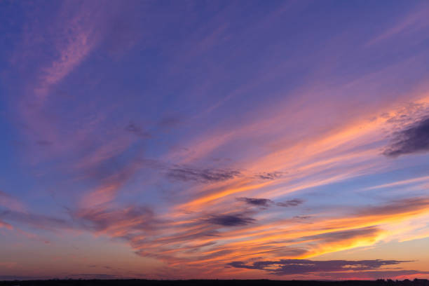 Dawn skies, pink clouds, delicate colors, bright sky