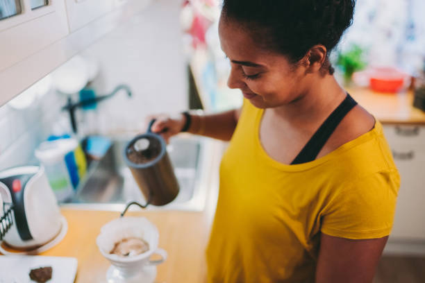 istock Making coffee at home, pour over coffee, drip coffee 1293995959