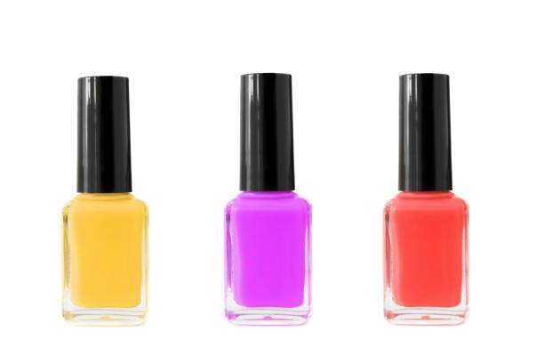 istock Three color of nail polish isolated on a white 1293998350