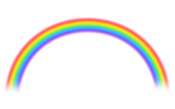 arco iris sobre fondo blanco - rainbow fotografías e imágenes de stock
