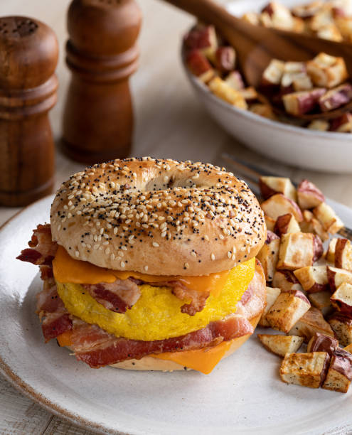istock Breakfast Sandwich on a Bagel 1293999132
