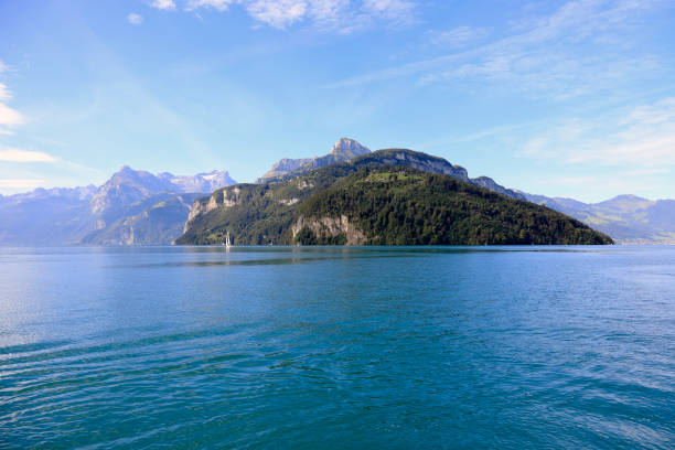 istock Blue sky over magnificent mountain on Lake Lucerne, Vierwaldstattersee 1294002954