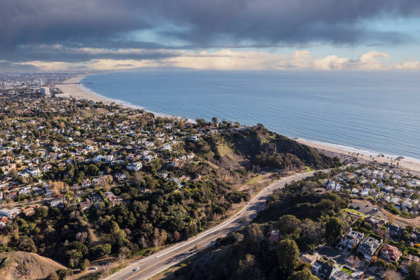 istock Santa Monica Storm Pacific Coast Aerial 1294011970