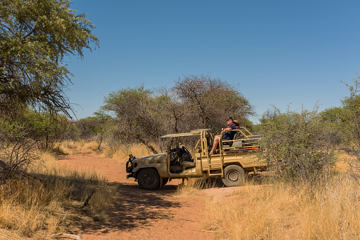 erongo, namibia-december 06, 2020: game drive on a guest farm in Namibia