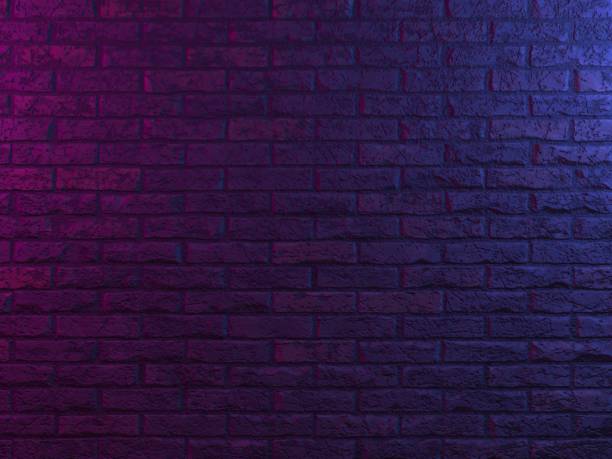 Neon lights on old grunge brick wall room background Neon lights on old grunge brick wall room background brick wall stock pictures, royalty-free photos & images