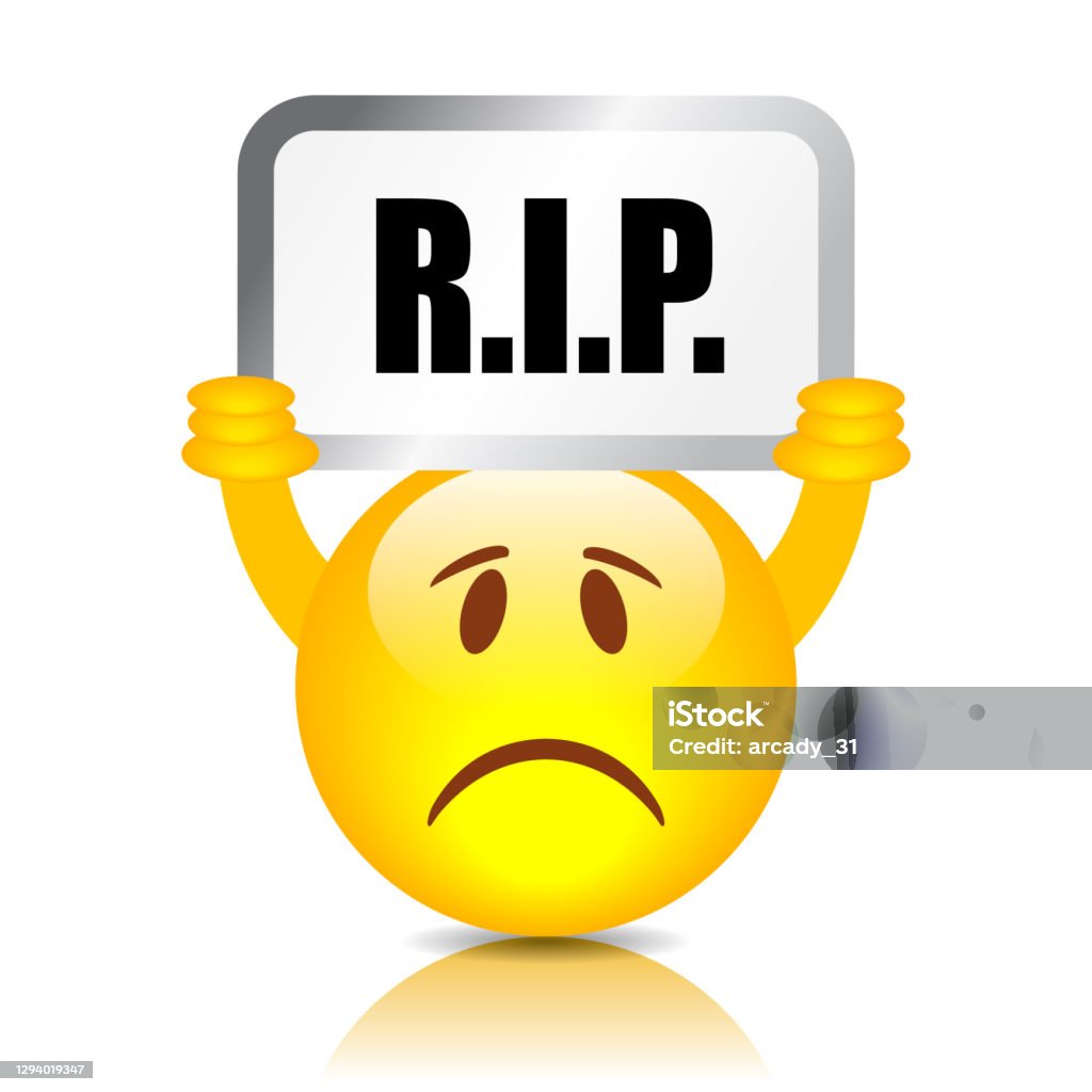 Sad Emoji With Rip Sign Stock Illustration - Download Image Now ...