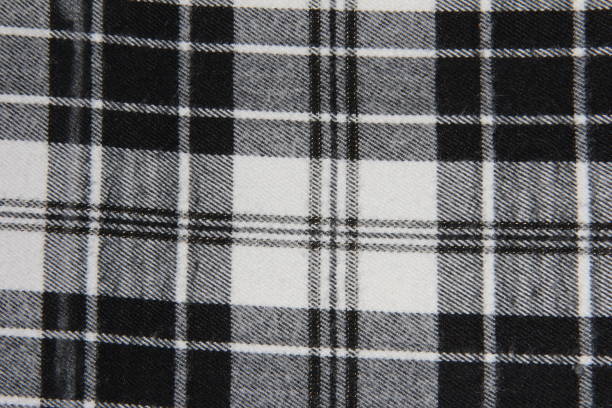 istock Texture of black and white checkered fabric. Woolly striped background. 1294020116