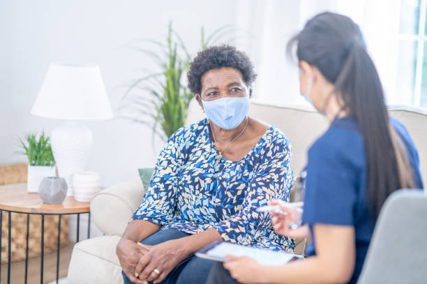 istock Doctor visits senior patient at home 1294022507