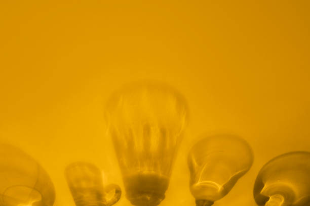 istock Abstract yellow background with blurred glass shadows. Copy space. 1294035230