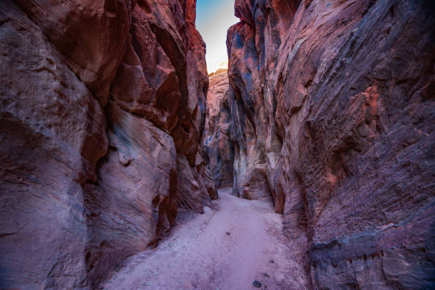 piedra arenisca estrecha en buckskin gulch - straited fotografías e imágenes de stock