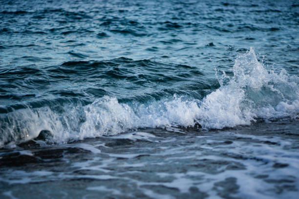 istock sea waves splash while braking and spray. focus on waves 1294037406