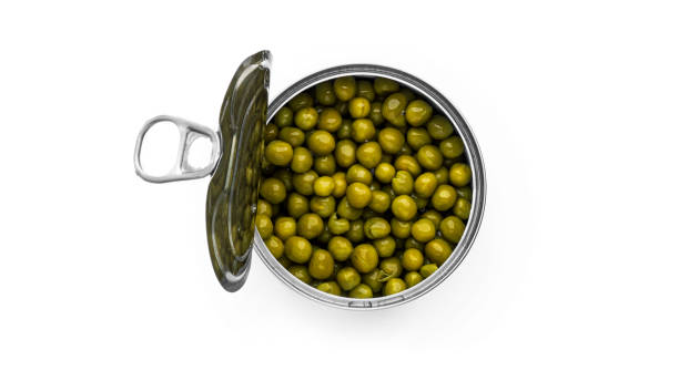 istock Canned peas isolated on a white background 1294038508