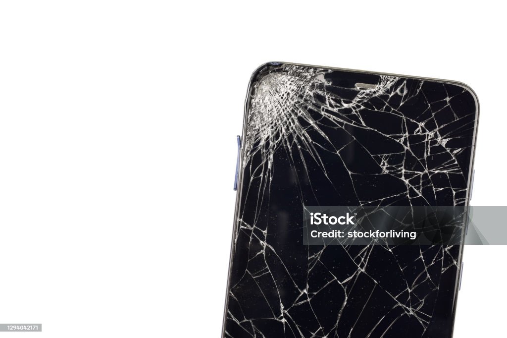 Break Background Phone Broken Smart Phone On White Background With Copy Space Stock Photo ...
