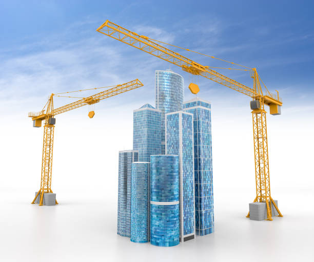 istock 3d illustration of building design concept. 3d rendering 1294043147
