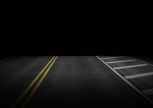 istock Asphalt road with yellow and white lines and open space 3d rendering 1294044173
