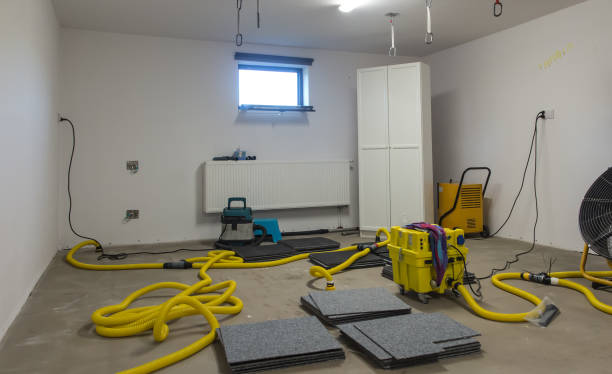 istock Drying a concrete floor under a fabric covering. After pouring, initial drying, and then drilling and blowing hot air 1294046087
