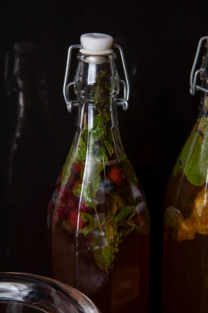istock Kombucha- healthy natural probiotic flavored drink 1294049927