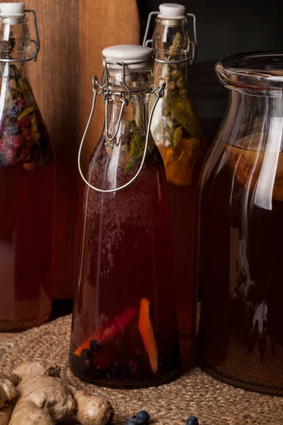 istock Kombucha- healthy natural probiotic flavored drink 1294049950