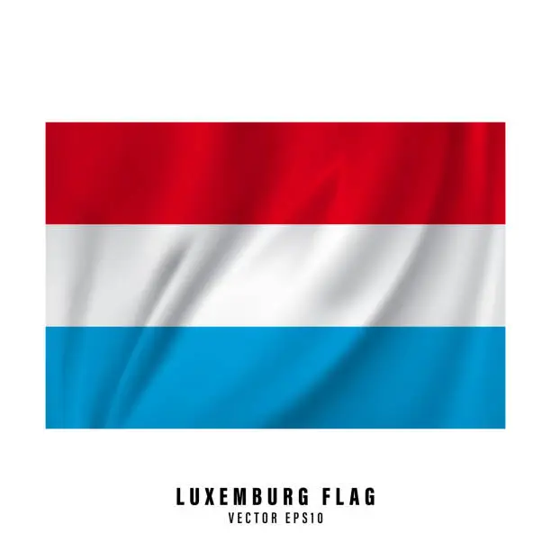 Vector illustration of Luxembourg is waving a flag. Realistic national flag vector design. Isolated.
