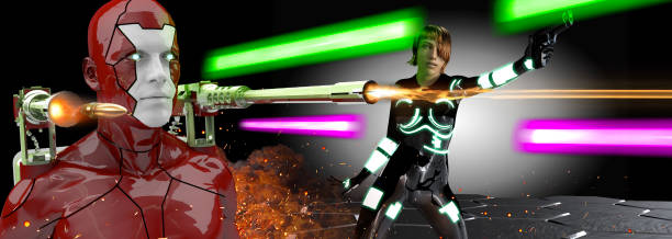 istock Futuristic Warrior Team in The Battle 1294052503