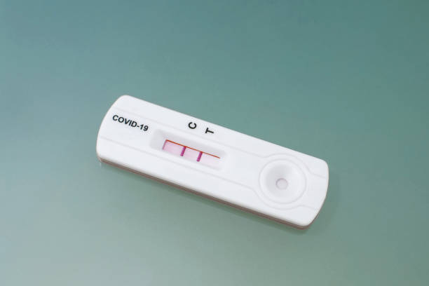 Positive test result by using rapid test for Covid-19, quick fast antibody.