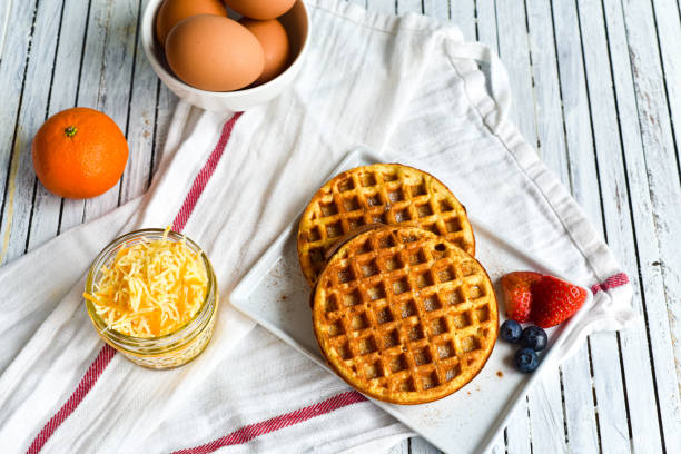 Savory Keto Chaffle Waffles - Egg and Cheese Waffles