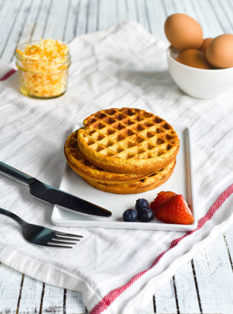 istock Homemade Chaffles made with Eggs and Cheese Waffles 1294060055