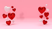 Happy valentine's day with podium and 3d rendering