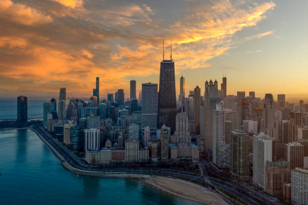 istock Dramatic View of Downtown Chicago at Dusk 1294065731