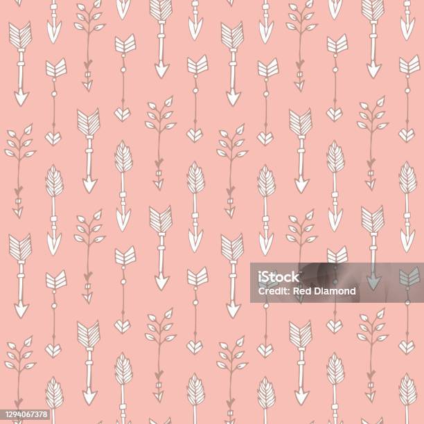 Pink Boho Background Pattern Boho Arrows Seamless Pattern Pink Backgroundcreative Vector Background ...