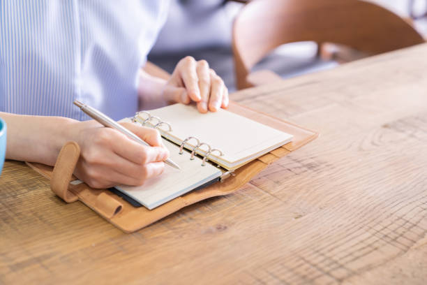 women ,schedule book, business, hands stock photo