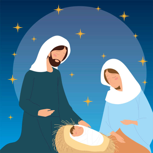 istock nativity, mary joseph baby jesus manger charcacters 1294074398