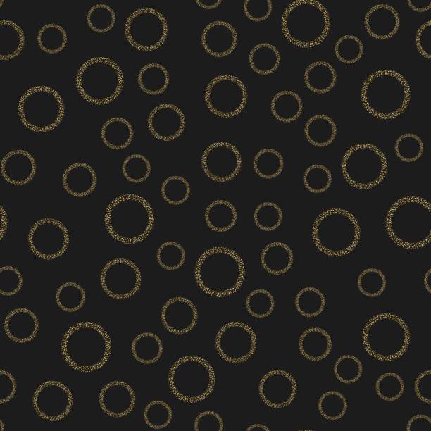 ilustrações de stock, clip art, desenhos animados e ícones de gold glitter circles on a black background pattern seamless.modern abstract design for cover, paper,fabric, for holiday packaging, wrapping.pattern of golden circles on black.pattern for chistmas,xmas - scrap gold illustrations