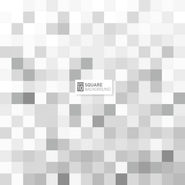 Print Abstract gray mosaic - vector circles on white background. Pixel style. Digital data concept. cell. Geometry template. minecraft floor patterns stock illustrations